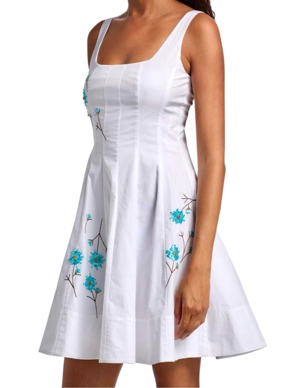 NWT Staud Wells Beaded Mini Dress Embroidered Dandelion White - Picture 8 of 16